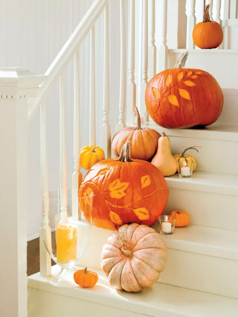etched pumpkin designs