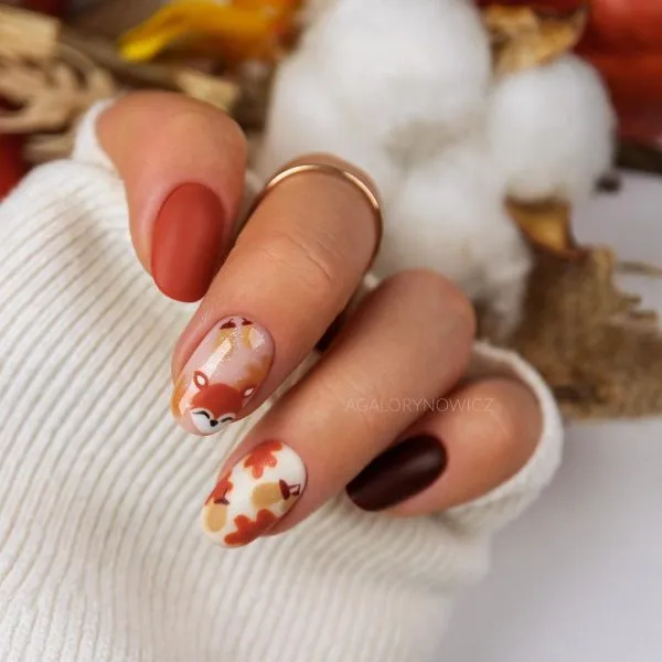 cute squirrel nail art