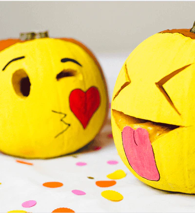 easy emoji pumpkin carving ideas
